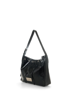 Matin Kim Matin Eyelet Point Layered Big Shoulder Bag - Black