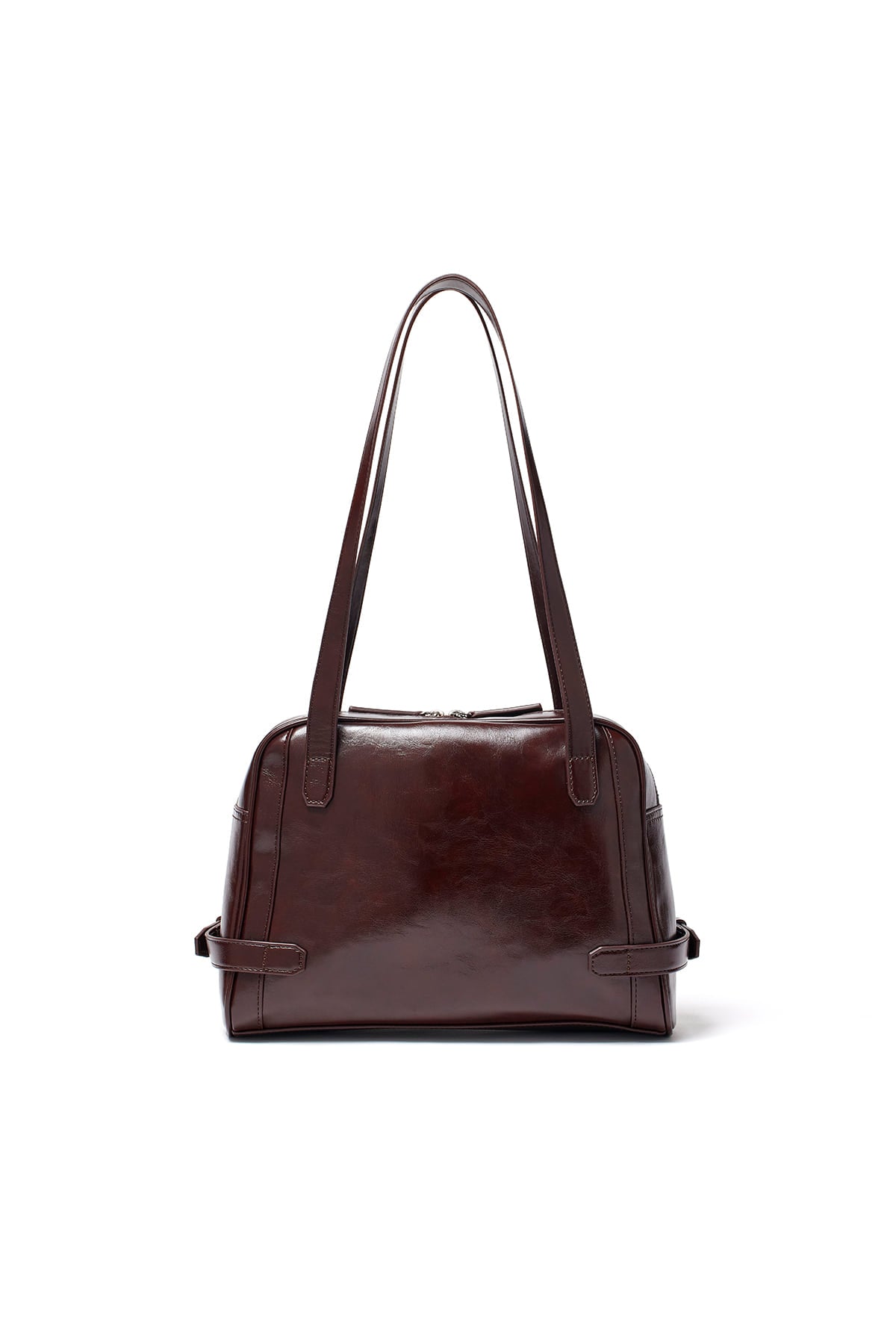 Matin Kim Biker Detail Square Shoulder Bag - Dark Brown