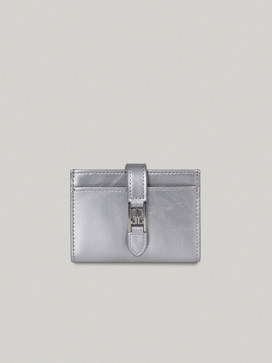 FOLNUA Classic Logo Card Wallet - Silver