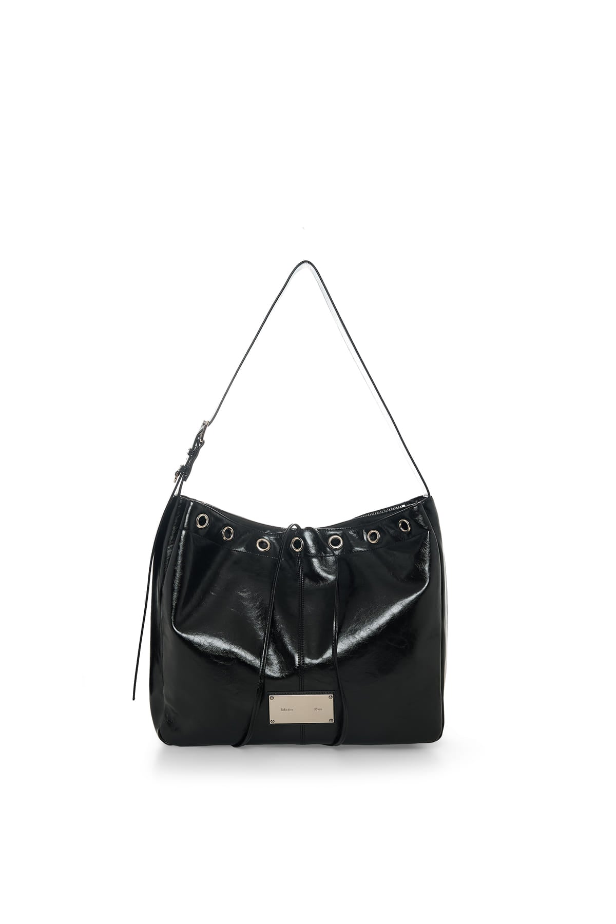 Matin Kim Matin Eyelet Point Layered Big Shoulder Bag - Black