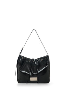 Matin Kim Matin Eyelet Point Layered Big Shoulder Bag - Black