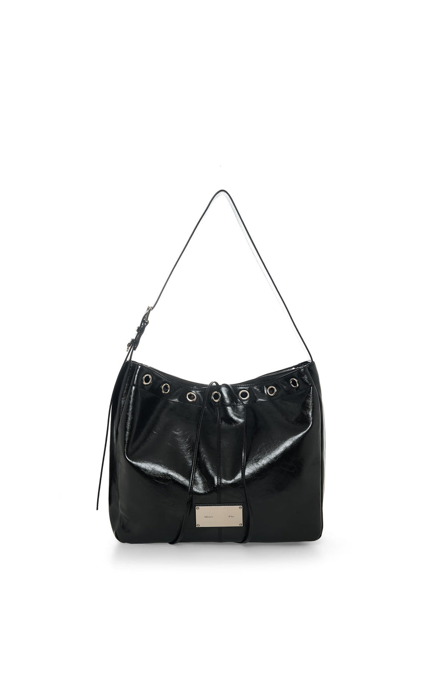 Matin Kim Matin Eyelet Point Layered Big Shoulder Bag - Black