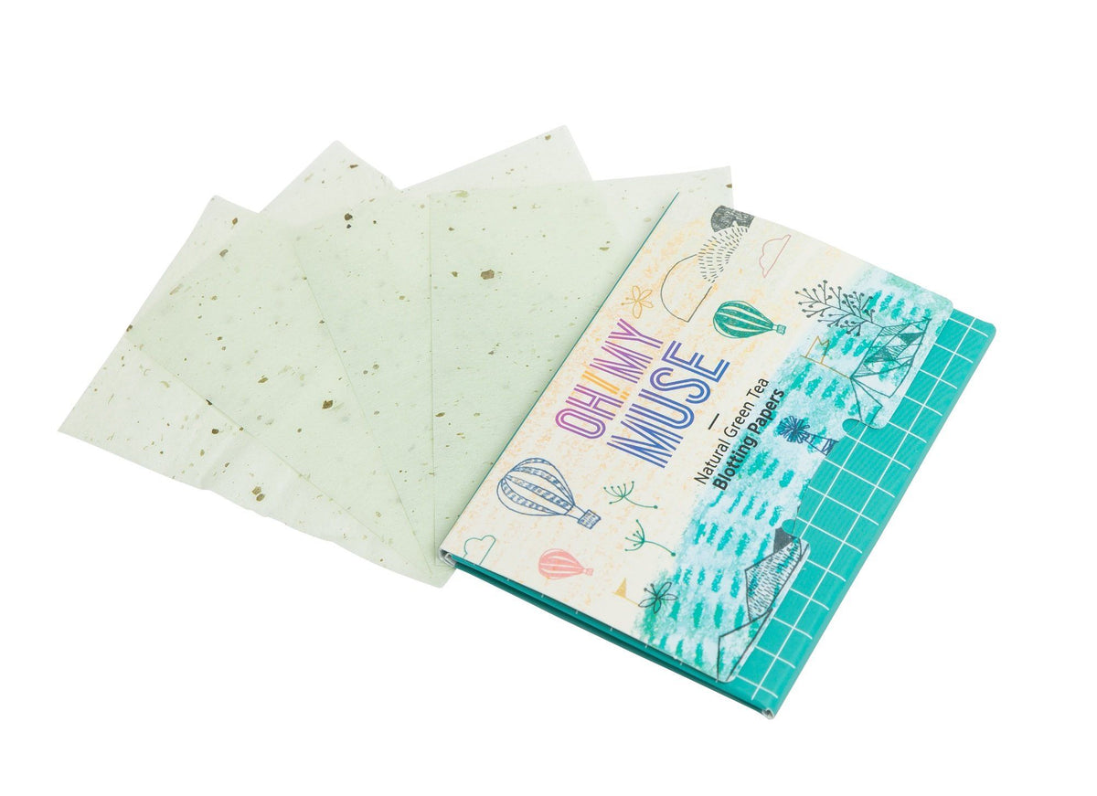 Daiso Korea Green Tea Oil Blotting Paper 110 Sheets — imej 3