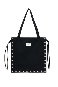 Matin Kim Eyelet Logo Canvas Ecobag - Black