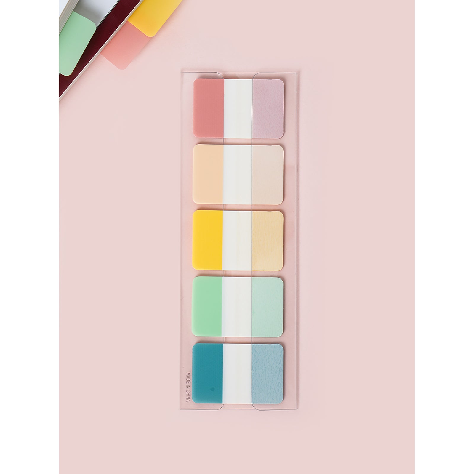 Daiso Korea 5-Color Hard Film Pop-up Index Tabs 5 colors – front packaging