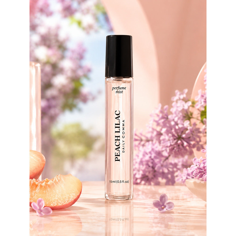 Daiso Korea Daily Comma Fragrance Mist (Peach Lilac) 15ml – front packaging