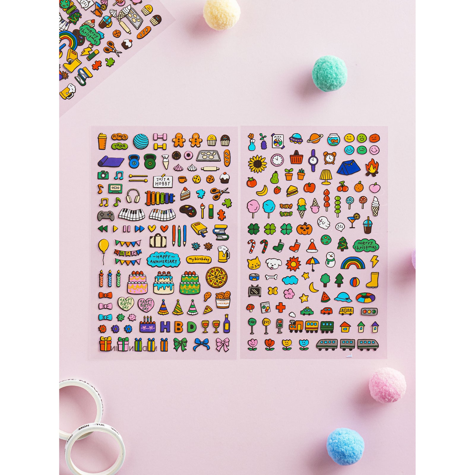 Daiso Korea Everyday Mini Deco Stickers 4 sheets – front packaging