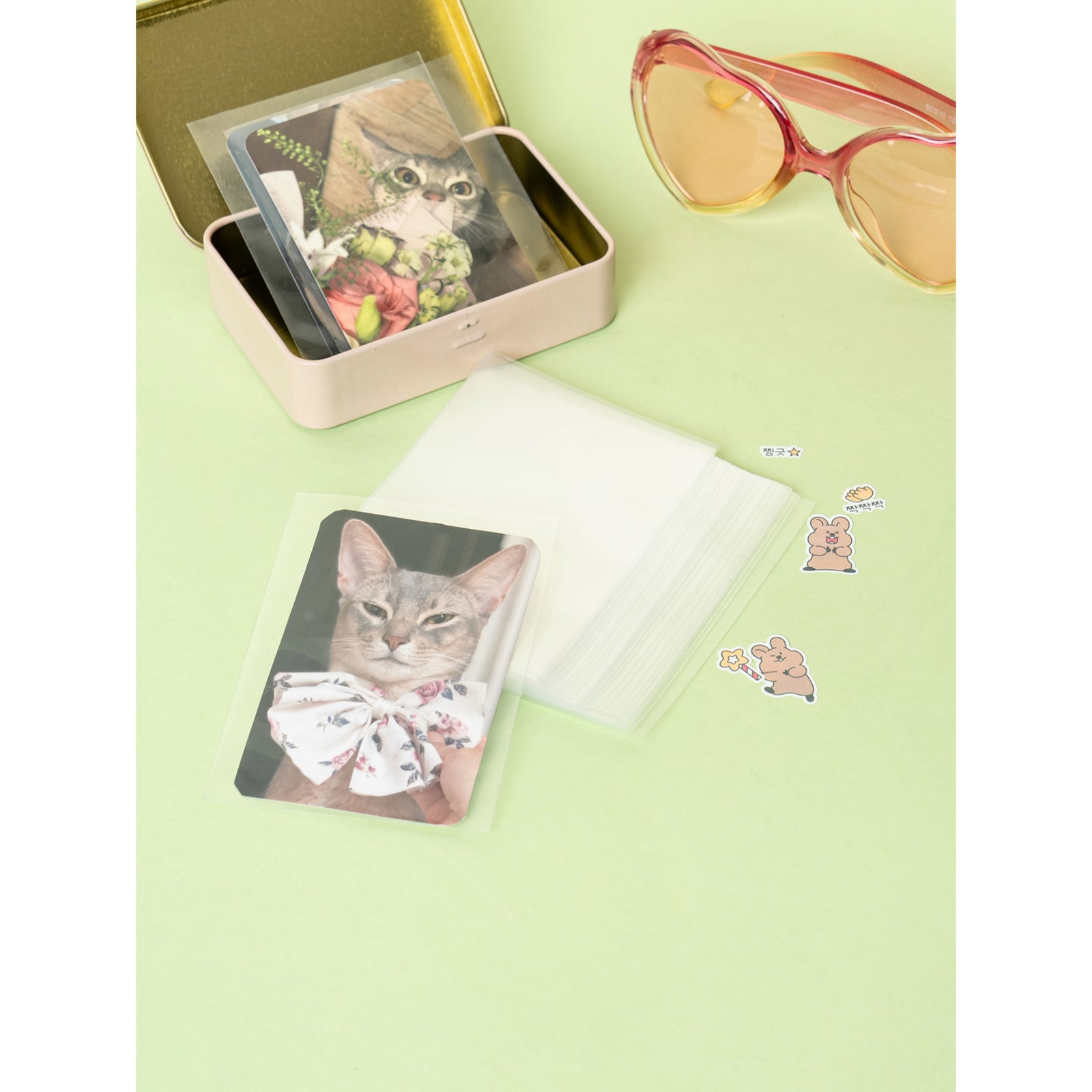 Daiso Korea Folkku Photocard Sleeve 40 sheets (clear) – front packaging