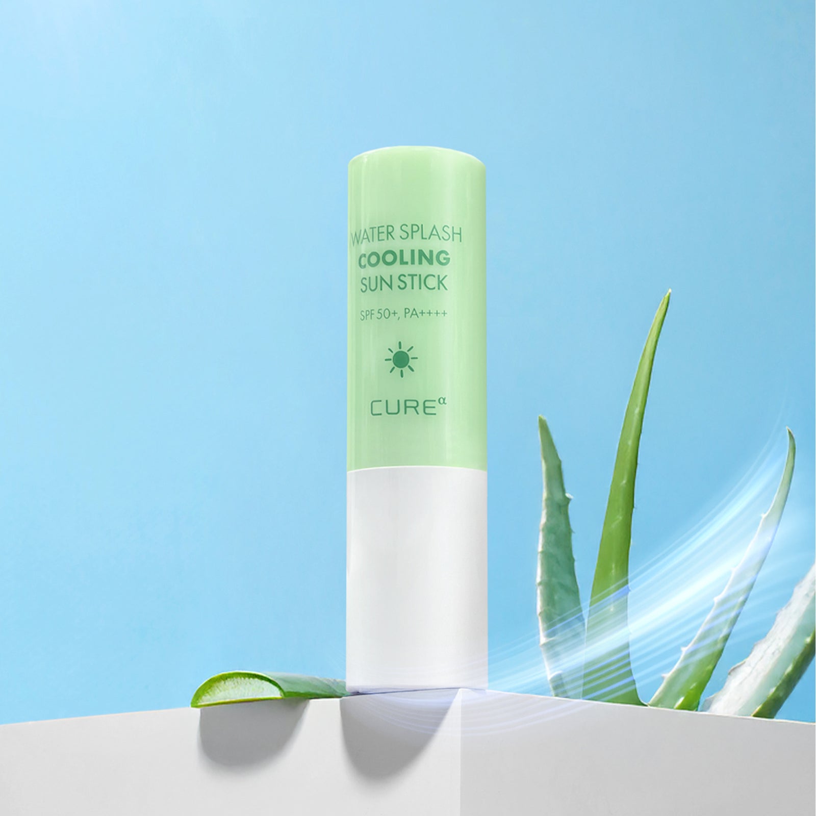 Daiso Korea Kim Jung Moon Aloe Cure Alpha Water Splash Cooling Sun Stick 11g – front packaging