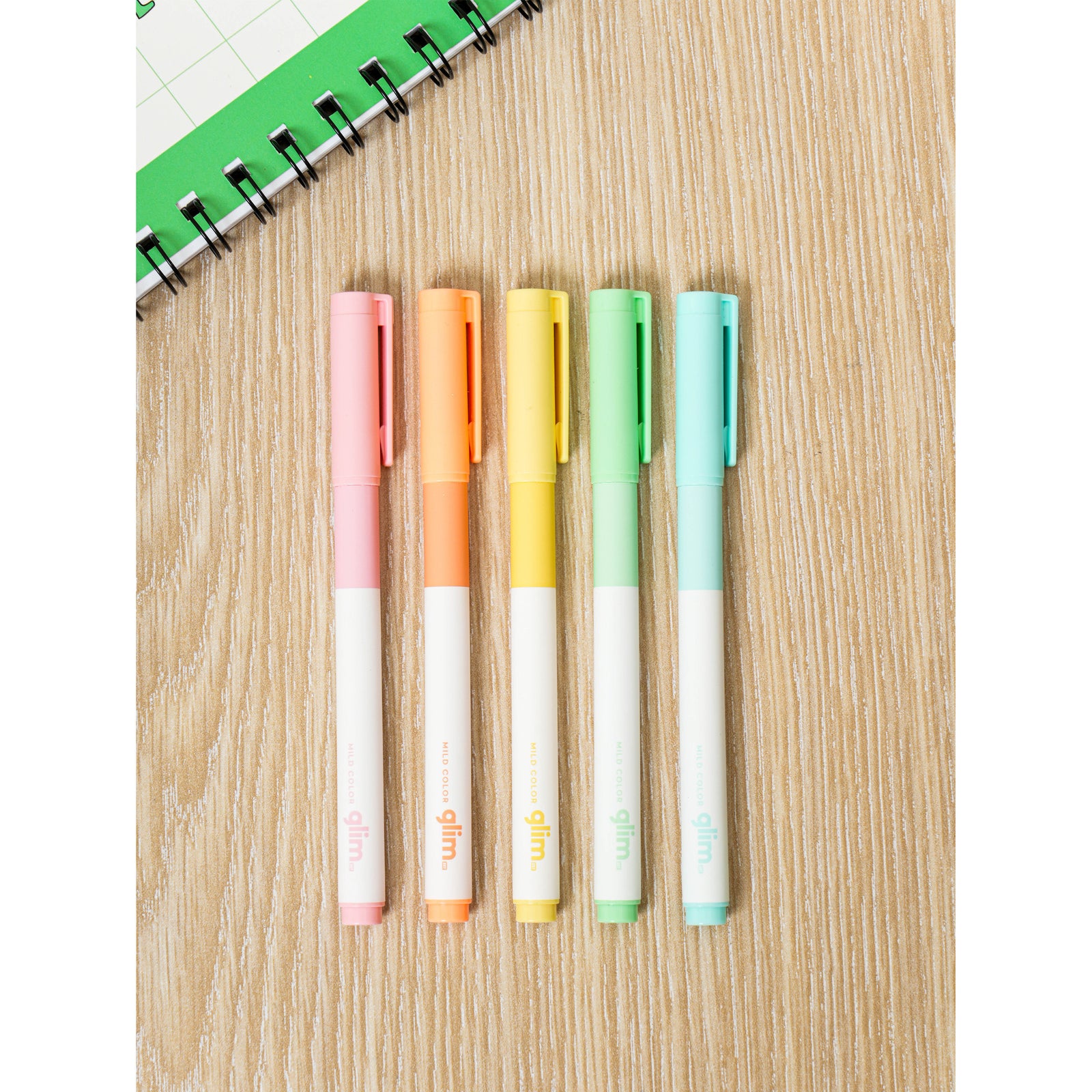 Daiso Korea Mild Color Highlighters 5-pack – front packaging