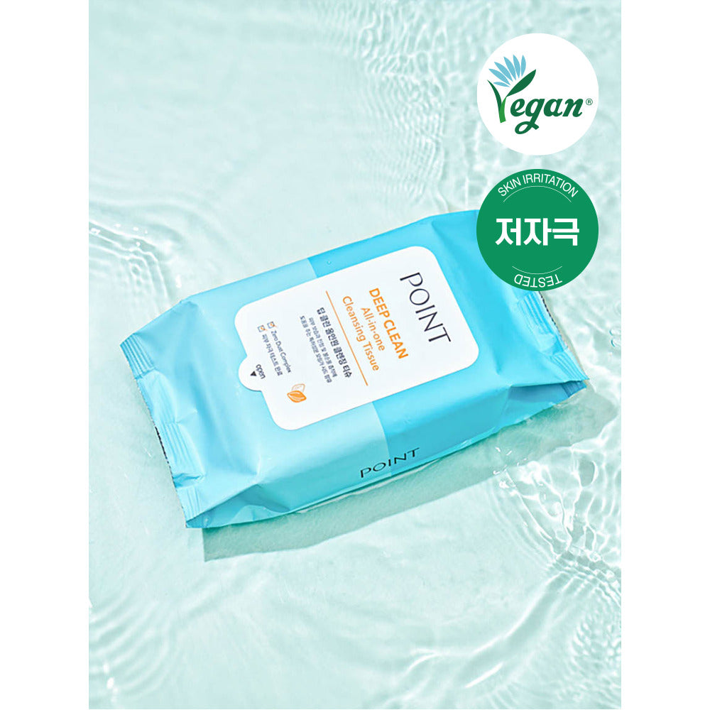 Daiso Korea Point Deep Clean All-in-One Cleansing Tissue 30 sheets – front packaging