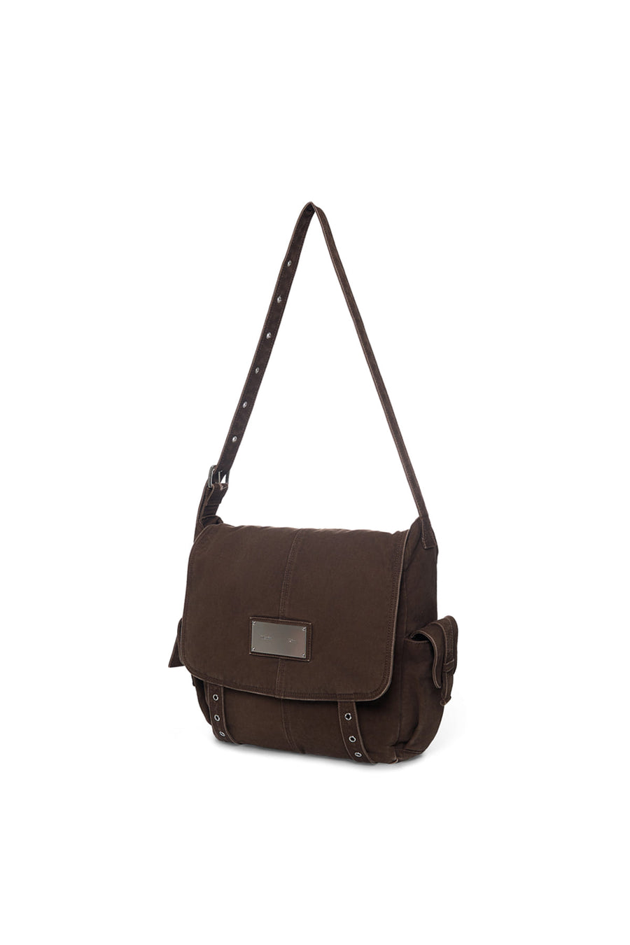 Matin Kim Vintage Washed Cotton Messenger Bag - Brown