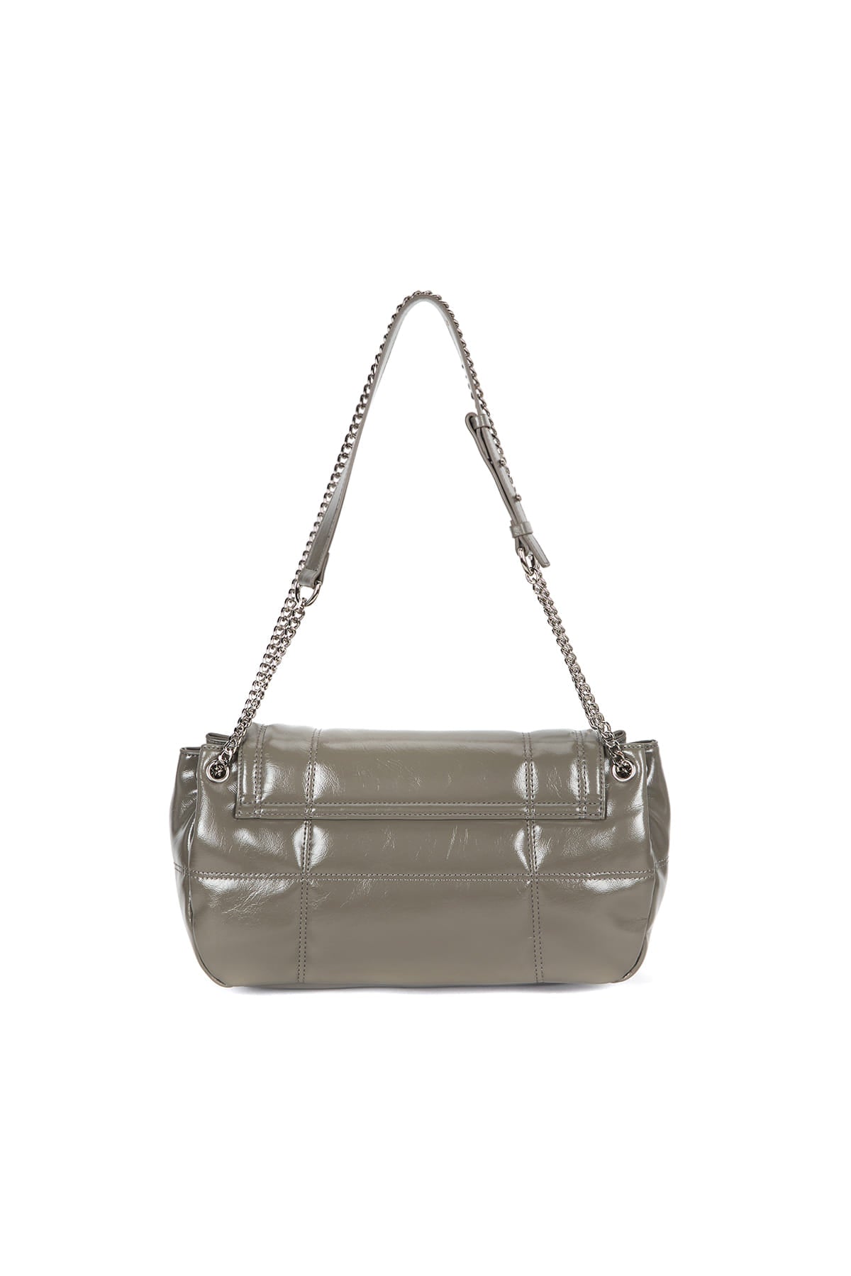 Matin Kim Glossy Quilting Medium Chain Bag - Grey