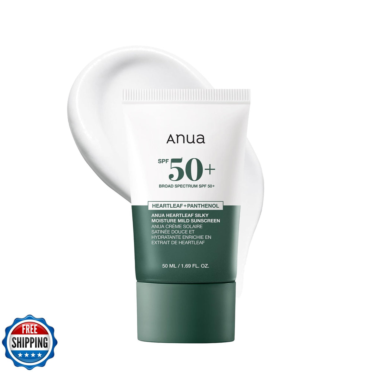 Anua Heartleaf Silky Moisture Sun Cream SPF50+ — imej 5